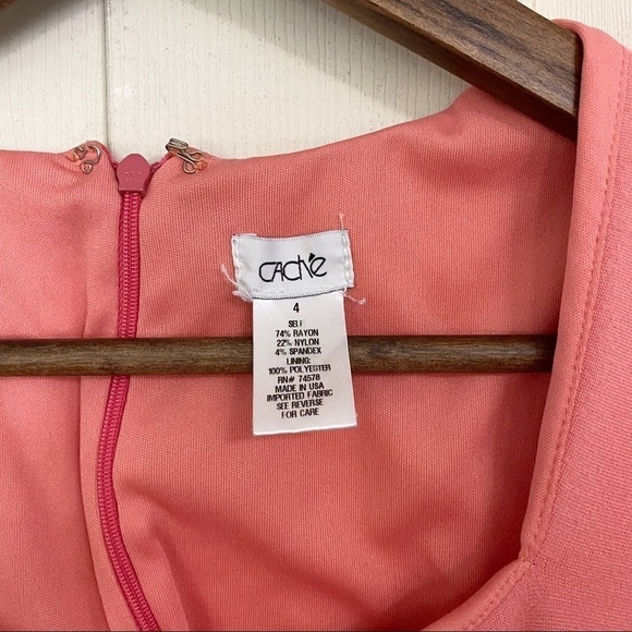 Cache Pink Peplum Style Zip Back Cocktail Dress - Picture 2 of 7